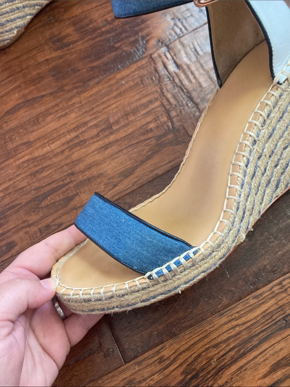 Cabi “Parker” Espadrille Wedge Sandals with Ankle Strap - Picture 3 of 15